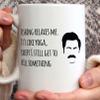 11 oz Ceramic Coffee Mug | 'Fishing Relaxes Me. It's Like Yoga Except I Still Get to Kill Something' Ron Swanson Quote | Parks and Rec Gift | Travel Mug, Tea Cup, Birthday Present | Double-Sided Print view 3