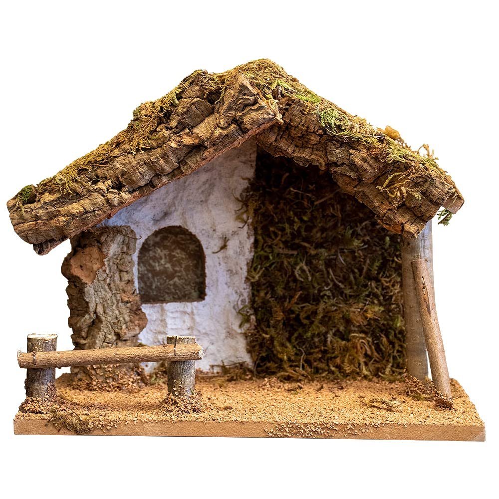 Village Nativity Stable Creche, 5 inch Heirloom Collection 12.5" x 7" x 8", Made in Italy