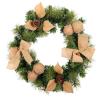 Wreath LIU- 17-inch Christmas, Decorated with Burlap and Pine Cones Rustic Front Door Home Farmhouse Wall Window Decoration view 1