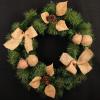 Wreath LIU- 17-inch Christmas, Decorated with Burlap and Pine Cones Rustic Front Door Home Farmhouse Wall Window Decoration view 2