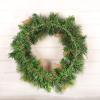 Wreath LIU- 17-inch Christmas, Decorated with Burlap and Pine Cones Rustic Front Door Home Farmhouse Wall Window Decoration view 3