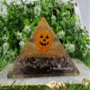 Halloween Glow in The Dark Orgonite Pyramid with Natural Gemstone Crystals - 70mm Large Organite Orgone Pyramid (Amethyst) view 2