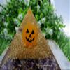 Halloween Glow in The Dark Orgonite Pyramid with Natural Gemstone Crystals - 70mm Large Organite Orgone Pyramid (Amethyst) view 3