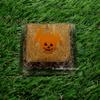 Halloween Glow in The Dark Orgonite Pyramid with Natural Gemstone Crystals - 70mm Large Organite Orgone Pyramid (Amethyst) view 4