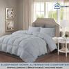 SLEEP-NEST All Season Hotel Luxury - Grand King Comforter 106 x 106 Down Alternative 3 Piece Duvet Insert with 8 Corner Tabs, Box Stitched Quilt, 350 GSM, Soft, Breathable Blanket - Silver Grey view 2