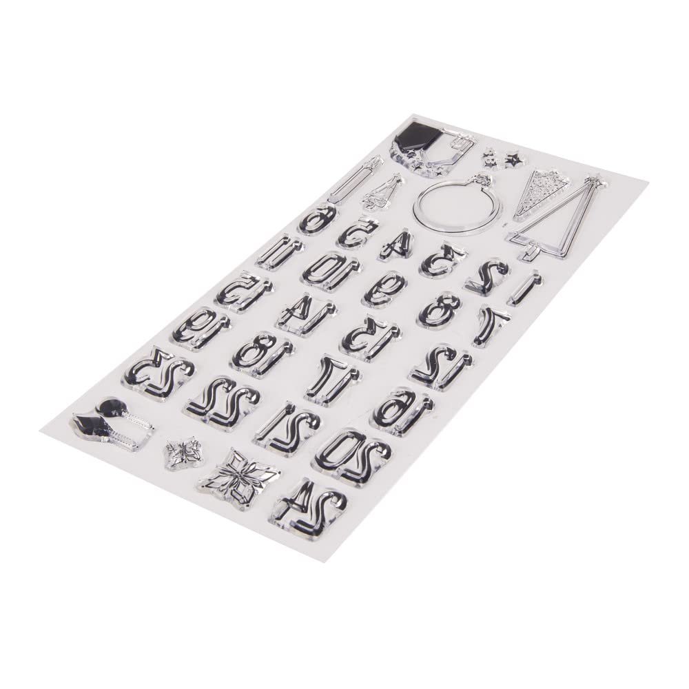Rayher 50222000 Clear Stamps Advent Calendar Nordic 97 x 205 mm 34 Designs 1 Sheet, Normal, White