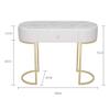 Side End Table Vanity Table Set with Adjustable Brightness LED Mirror and Cushioned Stool, Hall Console table Dressing Table Vanity Makeup Table with Marble top for bedroom, closet or hallway. for Liv view 2