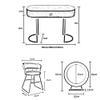 Side End Table Vanity Table Set with Adjustable Brightness LED Mirror and Cushioned Stool, Hall Console table Dressing Table Vanity Makeup Table with Marble top for bedroom, closet or hallway. for Liv view 3