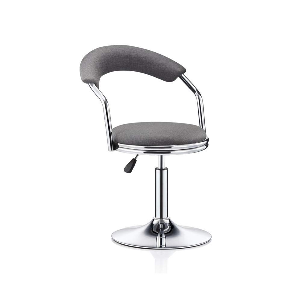 Barstool with Backrest, Non-Slip Adjustable Height SGS Gas Lifting Bar High Chair 360 Swivel Seat Durable Breakfast Stool (Color : Gray, Size : H1)