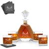 4 Piece Bourbon Decanter Set With Scotch Glasses and Wooden Box - Personalized, Customized For Men and Women - Clear view 3