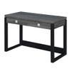 Convenience Concepts Newport 2-Drawer Desk with Charging Station, Weathered Gray/Black view 1