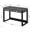 Convenience Concepts Newport 2-Drawer Desk with Charging Station, Weathered Gray/Black view 2
