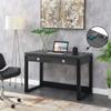 Convenience Concepts Newport 2-Drawer Desk with Charging Station, Weathered Gray/Black view 3