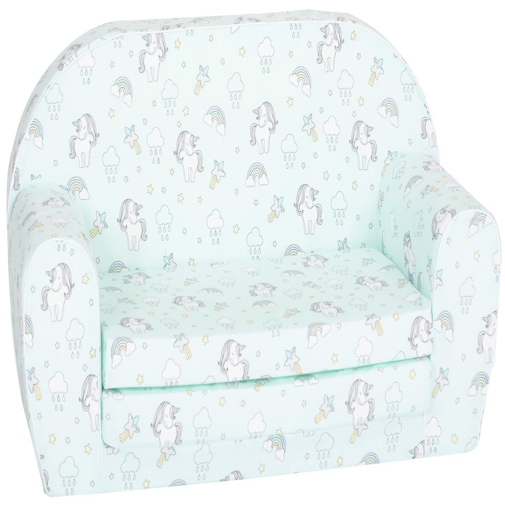 Delsit Kids Couch for Toddlers - 2 in 1 Convertible Foam Sofa to Lounger, Comfy Flip Out Lounge Chair for Children, Made in Europe