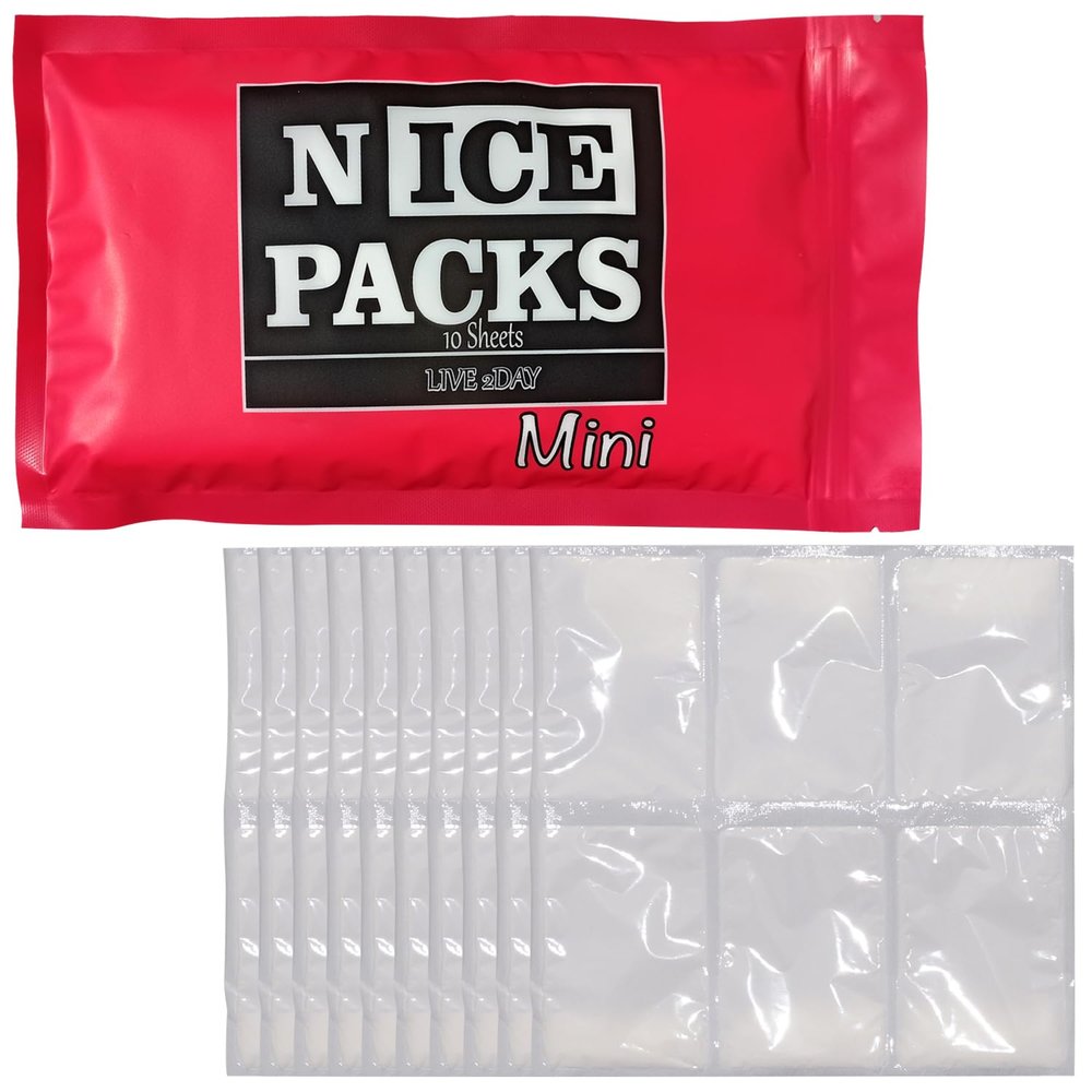 Nice Packs Dry Ice for Coolers Lunch Box Ice Packs Dry Ice for Shipping Frozen Food Ice Packs for Kids Lunch Bags Reusable Ice Packs Long Lasting - Flexible