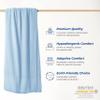 THREAD SPREAD Organic GOTS Cotton Blanket, King/Cal King - 350GSM, Oversized Antistatic, Couch, Bed, Camping & Travel, Luxurious Herringbone All-Season Throw, Light Blue + Stylish Bonus Tote Bag view 2
