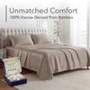 DECOLURE 100% Viscose Derived from Bamboo Sheets Twin Size - Luxury 3 Pc Naturally Cooling Sheets, Ultra Soft Bed Set - Deep 17" Pockets, Durable Double Stitching, Oeko Tex Standard (Taupe) view 2