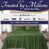 DECOLURE 100% Viscose Derived from Bamboo Sheets Queen Size - Luxury 4 Pc Naturally Cooling Sheets, Ultra Soft Bed Set - Deep 17" Pockets, Durable Double Stitching, Oeko Tex Standard (Olive) view 4