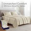 DECOLURE 100% Viscose Derived from Bamboo Sheets Queen Size - Luxury 4 Pc Naturally Cooling Sheets, Ultra Soft Bed Set - Deep 17" Pockets, Durable Double Stitching, Oeko Tex Standard (Creme) view 2