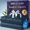DECOLURE 100% Viscose Derived from Bamboo Sheets King Size - Luxury 4 Pc Naturally Cooling Sheets, Ultra Soft Bed Set - Deep 17" Pockets, Durable Double Stitching, Oeko Tex Standard (Navy Blue) view 1
