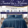DECOLURE 100% Viscose Derived from Bamboo Sheets Queen Size - Luxury 4 Pc Naturally Cooling Sheets, Ultra Soft Bed Set - Deep 17" Pockets, Durable Double Stitching, Oeko Tex Standard (Navy Blue) view 4