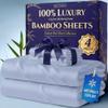 DECOLURE 100% Viscose Derived from Bamboo Sheets Queen Size - Luxury 4 Pc Naturally Cooling Sheets, Ultra Soft Bed Set - Deep 17" Pockets, Durable Double Stitching, Oeko Tex Standard (Light Blue) view 1