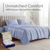 DECOLURE 100% Viscose Derived from Bamboo Sheets Queen Size - Luxury 4 Pc Naturally Cooling Sheets, Ultra Soft Bed Set - Deep 17" Pockets, Durable Double Stitching, Oeko Tex Standard (Light Blue) view 2