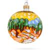 1889 'Olive Trees with Yellow Sky and Sun' by Van Gogh Glass Ball Christmas Ornament 4 Inches view 1
