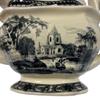 11" Pond Fishing Transferware Porcelain Teapot Antique Reproduction view 4