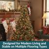 Sunnydaze 7-Foot Faux Canadian Pine Christmas Tree with Hinged Branches - Unlit PVC Artificial Tree with Metal Stand - Indoor Holiday Decoration - Full Profile - Easy to Assemble view 2