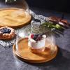 Wooden Plate with Lid, Restaurant Steak Tray Upgraded Glass Cake Dome Chip & Dip Server 6/8/10Inch (Size : 202014CM) view 4