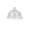 6/8/10 Inch Cake Plate, Clear Glass Cheese Donut Dome Restaurant Steak Ceramic Fruit Tray White and Marble Texture Chip & Dip Server (Color : A, Size : 21.521.515CM) view 1