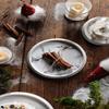 6/8/10 Inch Cake Plate, Clear Glass Cheese Donut Dome Restaurant Steak Ceramic Fruit Tray White and Marble Texture Chip & Dip Server (Color : A, Size : 21.521.515CM) view 3