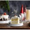 6/8/10 Inch Cake Plate, Clear Glass Cheese Donut Dome Restaurant Steak Ceramic Fruit Tray White and Marble Texture Chip & Dip Server (Color : A, Size : 21.521.515CM) view 4