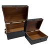 Schooner Bay Co. Set of 2 Black Pirate Flag Antique Vintage Style Nesting Trunks, 9-1/2" and 7" view 2