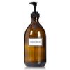 Artanis Home Refillable Amber Glass Hand Soap Dispenser 16 oz Ceramic Printed Apothecary Bottle with Black Plastic Pump view 1