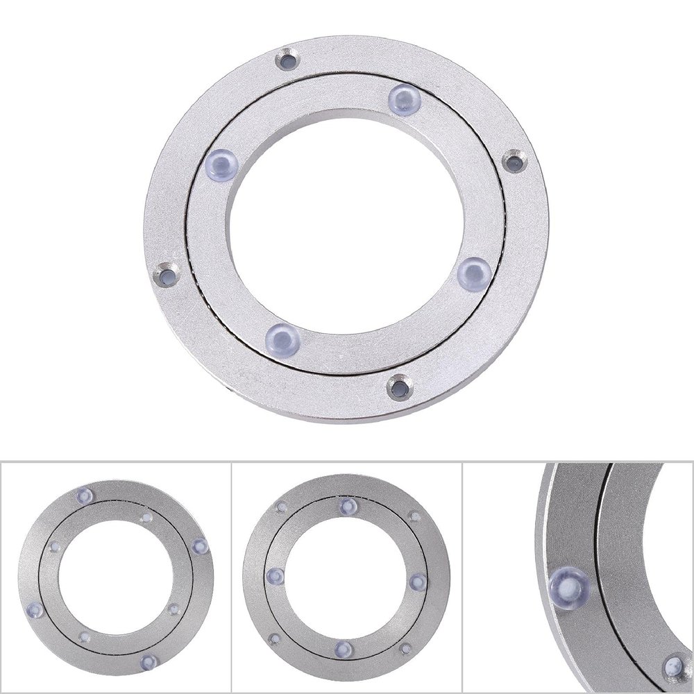 Table Bearing,Heavy Duty Metal Rotating Turntable Bearings Aluminum Round Dining Table Smooth Swivel Plate(4in)