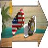 Smart Blonde US and Illinois Flag Flip Flop Novelty Mini Metal Arrow Sign MA-708 view 1