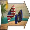 US and Michigan Flag Flip Flop Novelty Mini Metal Arrow Sign MA-717 view 1