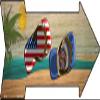 US and Minnesota Flag Flip Flop Novelty Mini Metal Arrow Sign MA-718 view 1