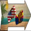 SMART BLONDE US and Arizona Flag Flip Flop Novelty Mini Metal Arrow Sign MA-698 view 1