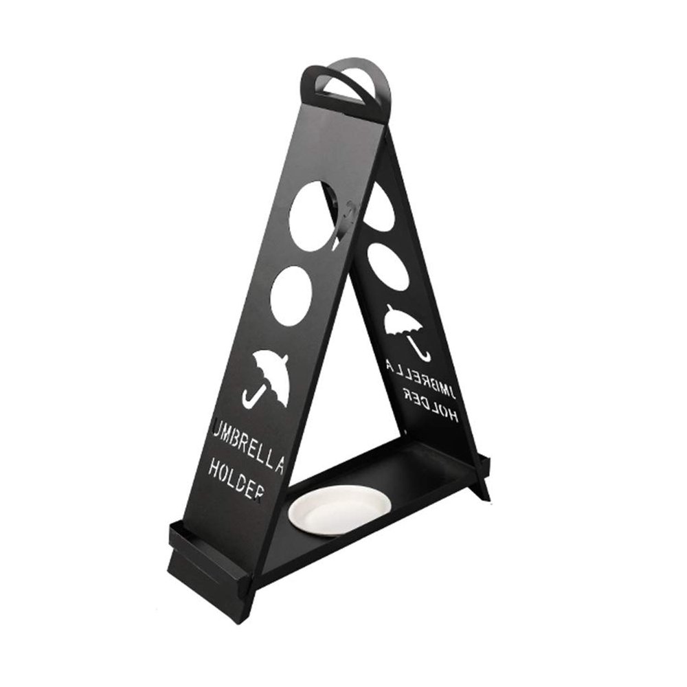 Umbrella Racks AYY Simple Metal Umbrella Stand, Small Black and White Gold Umbrella Holder for Household Commercial Use, with Hook and Drip Tray, Accommodating 5-15 Umbrellas
