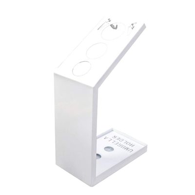 Umbrella Racks AYY Iron Umbrella Stand, Small Umbrella Holder for Home Hotel Offices, Removable Drip Tray, White/Gold/Black, 3 Holes 2 Hooks 25x14.5x41.5cm (Color : White)