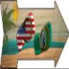 US and Washington Flag Flip Flop Novelty Mini Metal Arrow Sign MA-742 view 1