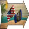US and New Hampshire Flag Flip Flop Novelty Mini Metal Arrow Sign MA-724 view 1