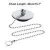 Bath Tub Stopper with Chain, Stainless Steel Panel Thickened Kitchen Sink Solid Metal Plug Waste Drain Cover view 4