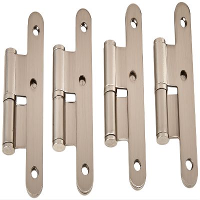 Jdel Pack of 4 Nickel-Plated Round Edge Bolts Without Finial 100 mm, Right, 100 mm