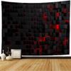 Starochi Tapestry Wall Hanging Robot Red Future Abstract Futuristic Cubes Shape Black Technology Tech Modern Cyber Neon Geometric Tapestry Decor Living Room Bedroom for Home 80x60 Inch view 1