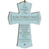 LifeSong Milestones Personalized Baptism Mini Wall Cross Ornament with Spanish Verse - The Lord Bless You Baptism Cross for Baby Boys Christening First Communion Baptism Gift (Blue) view 1