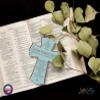 LifeSong Milestones Personalized Baptism Mini Wall Cross Ornament with Spanish Verse - The Lord Bless You Baptism Cross for Baby Boys Christening First Communion Baptism Gift (Blue) view 2